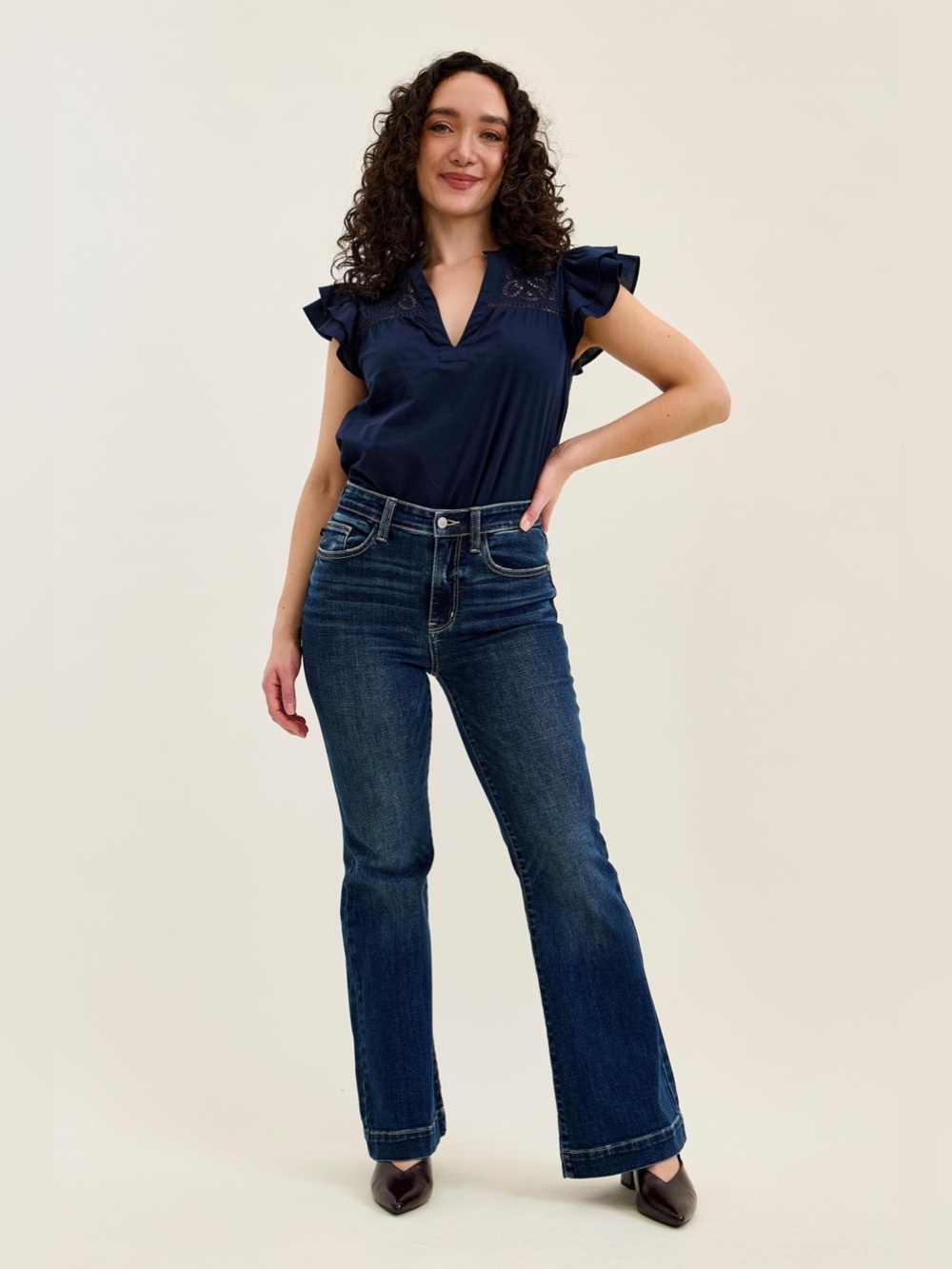 Judy Blue HW Petite Trouser Flare